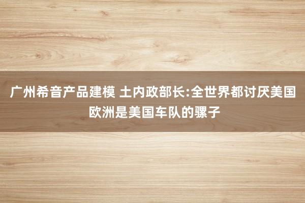 广州希音产品建模 土内政部长:全世界都讨厌美国 欧洲是美国车队的骡子